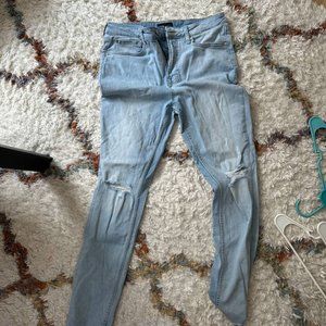 light blue skinny jeans